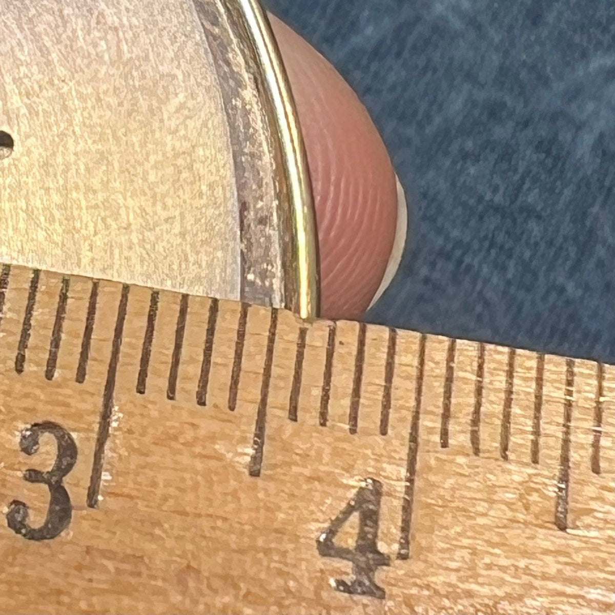 14k Yellow Gold + Silver Mid-Century Modern Semi-Circle Pendant. 2.2" + 13g