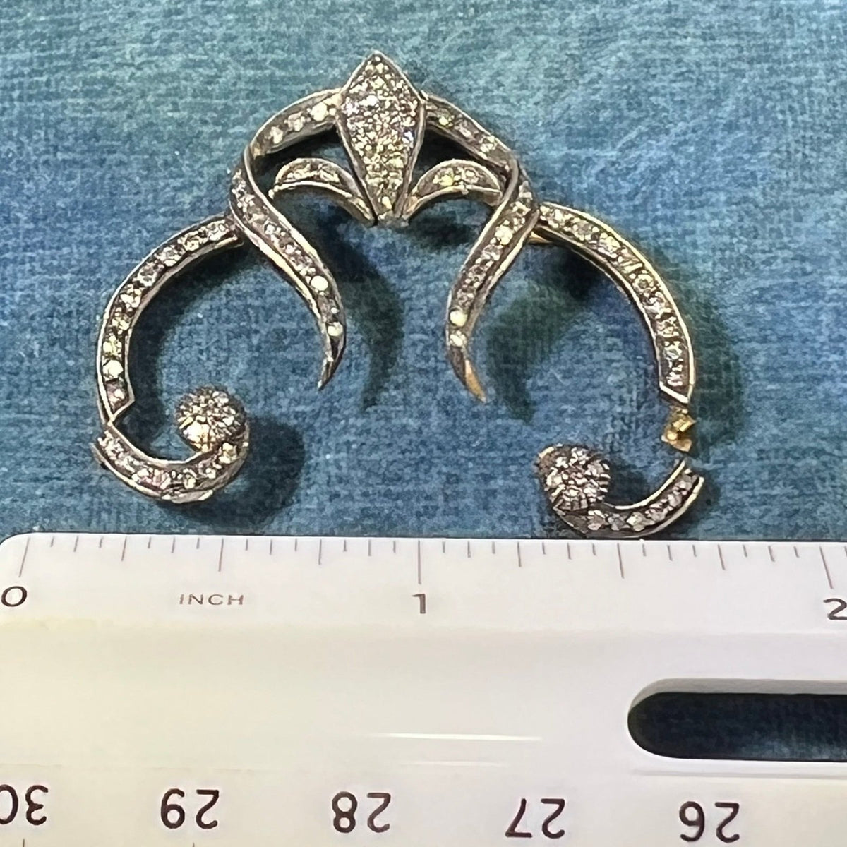 14k Yellow Gold + Silver w Natural Hand-Cut Diamonds SCRAP - E