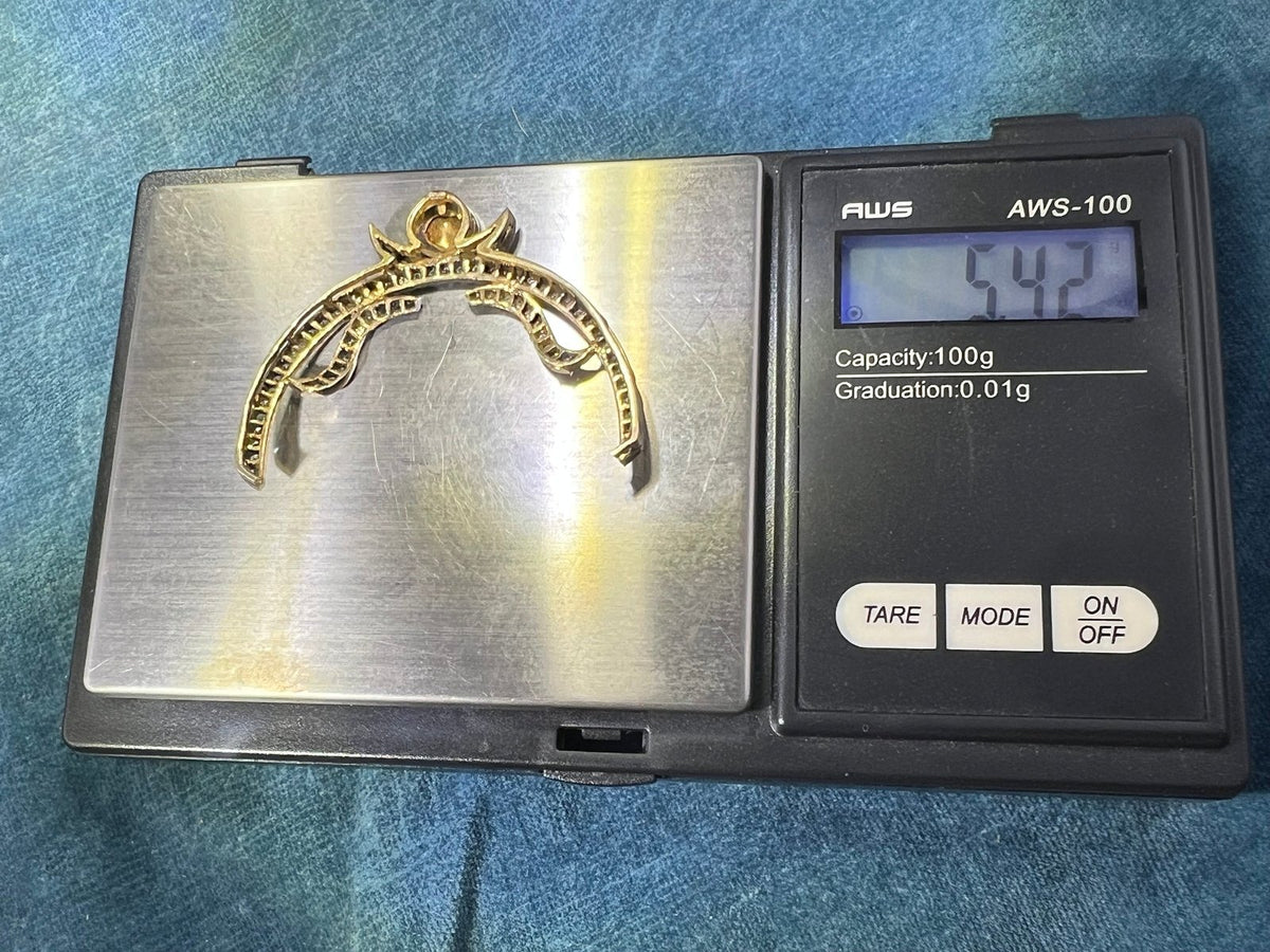 14k Yellow Gold + Silver w Natural Hand-Cut Diamonds SCRAP - D
