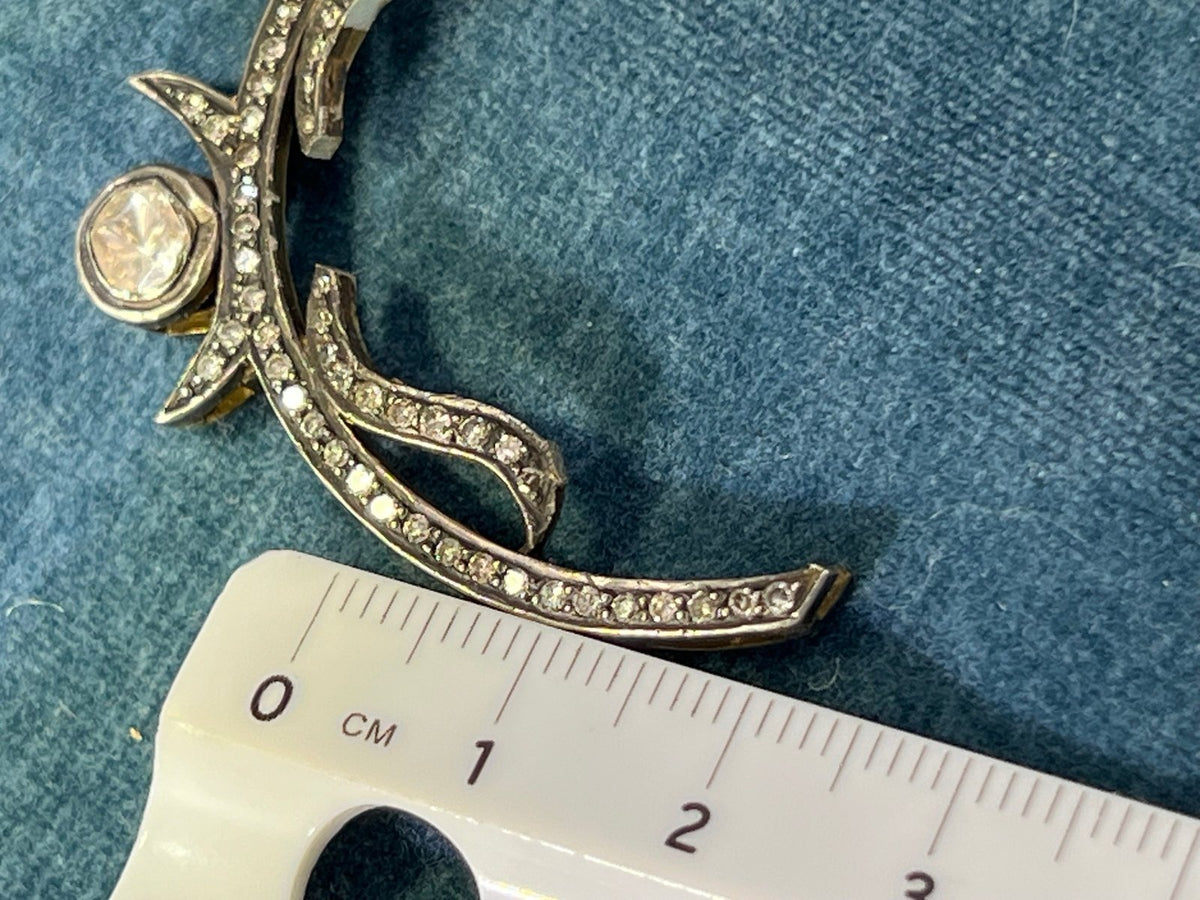 14k Yellow Gold + Silver w Natural Hand-Cut Diamonds SCRAP - D