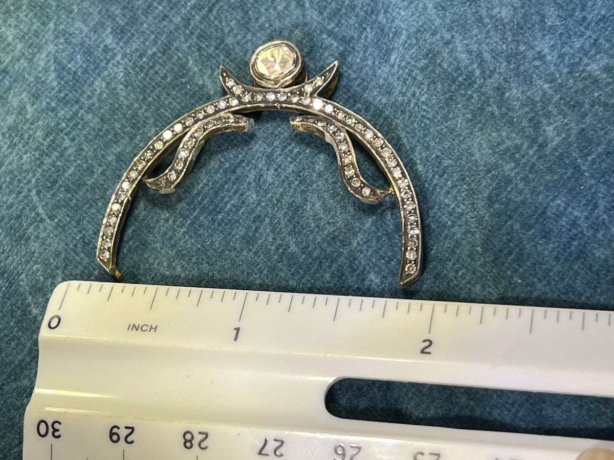 14k Yellow Gold + Silver w Natural Hand-Cut Diamonds SCRAP - D