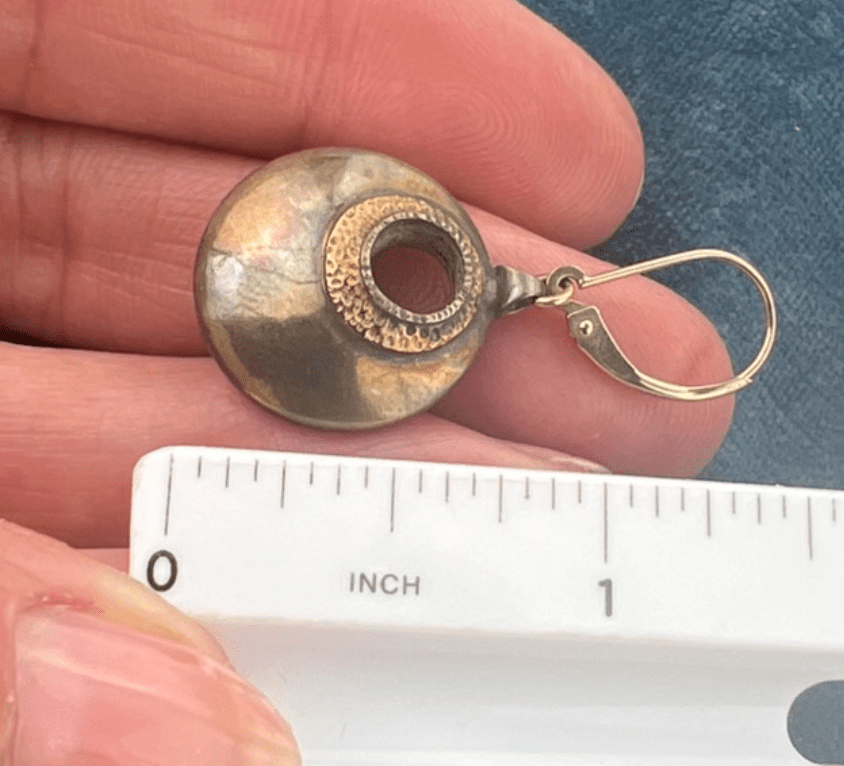 14k Yellow Gold + Sterling Gypsy Circle Earrings w Leverbacks