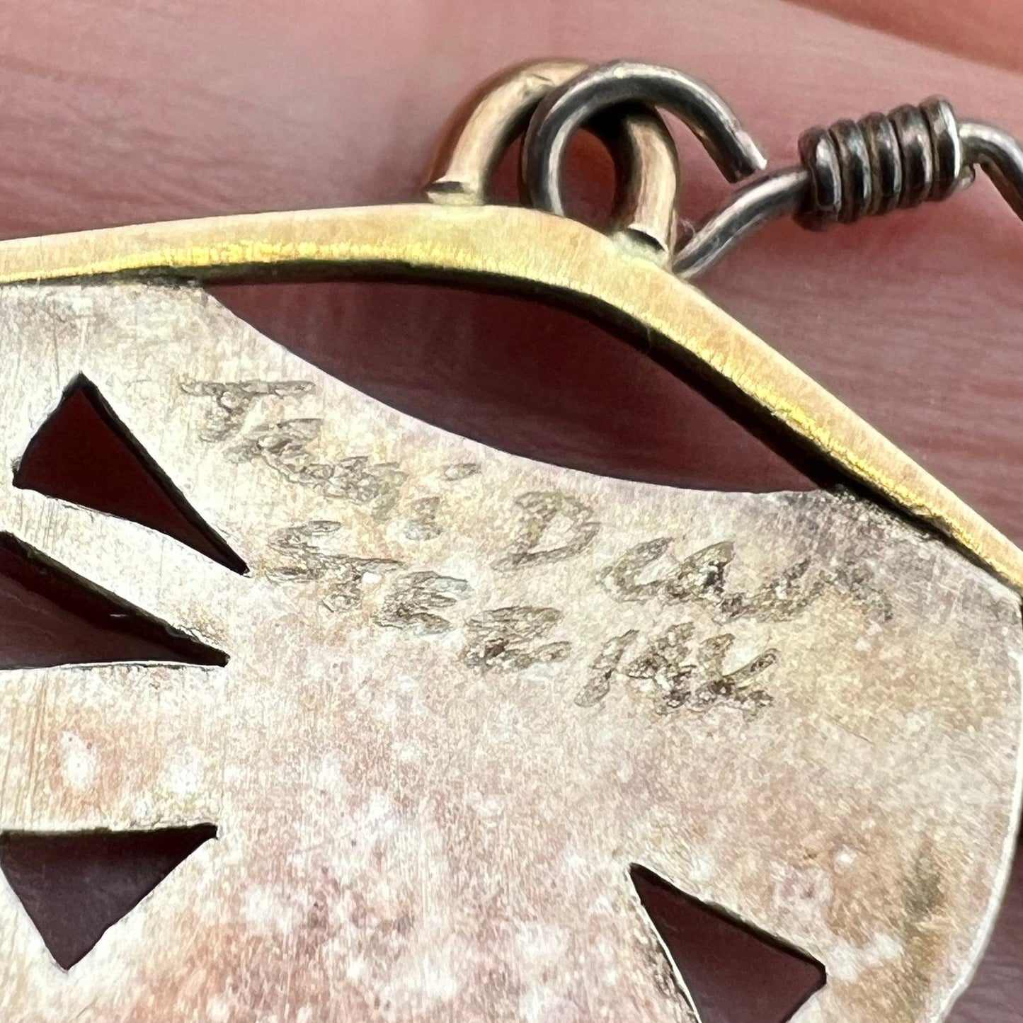 14k Yellow Gold + Sterling Silver Artisan Dangle Drop Geometric Earrings