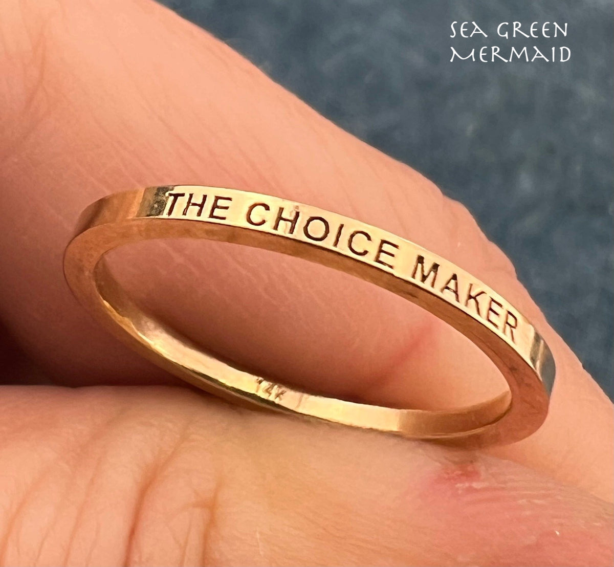 14k Yellow Gold "The Choice Maker" Ring. Designer Empowerment