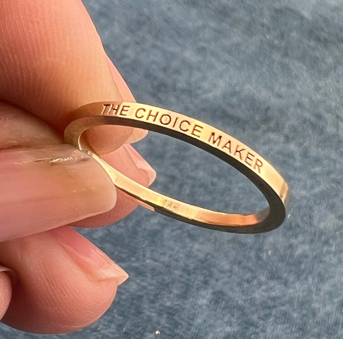 14k Yellow Gold "The Choice Maker" Ring. Designer Empowerment