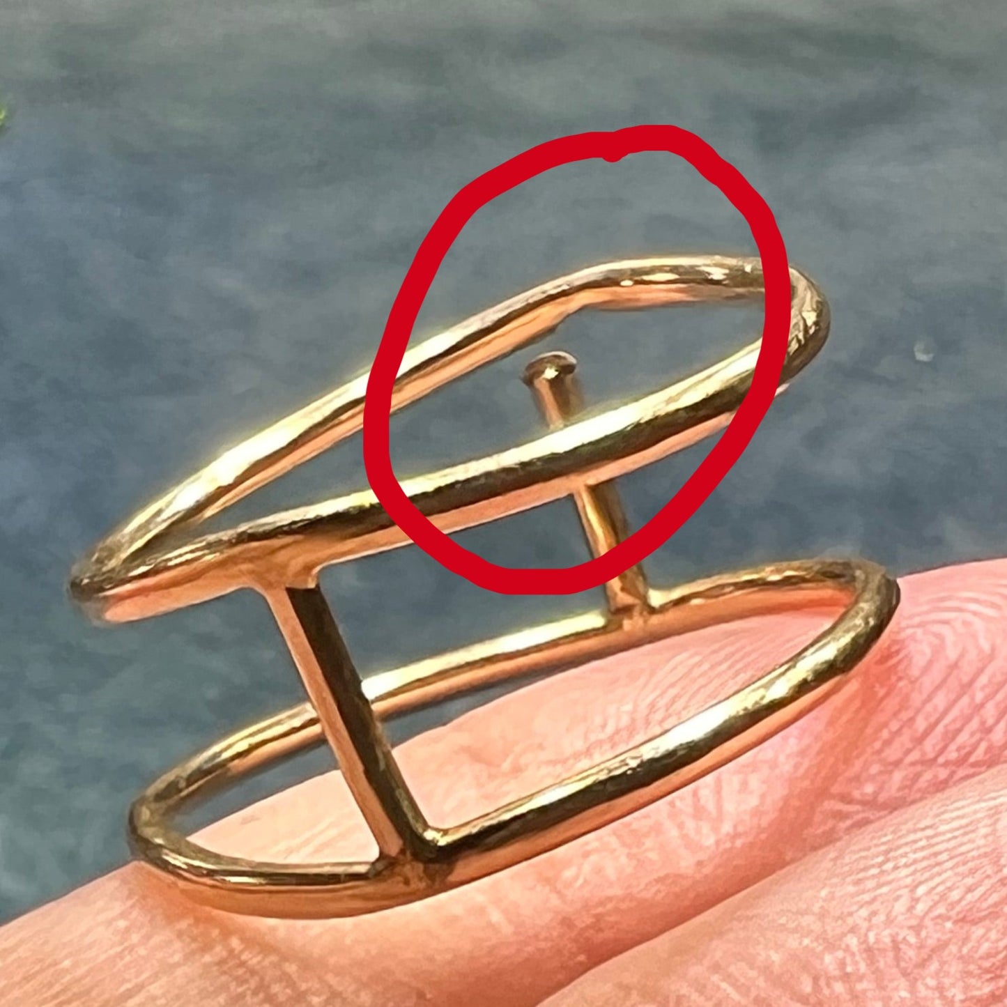 14k Yellow Gold Two Wire Band Ring. Wearable but Imperfect