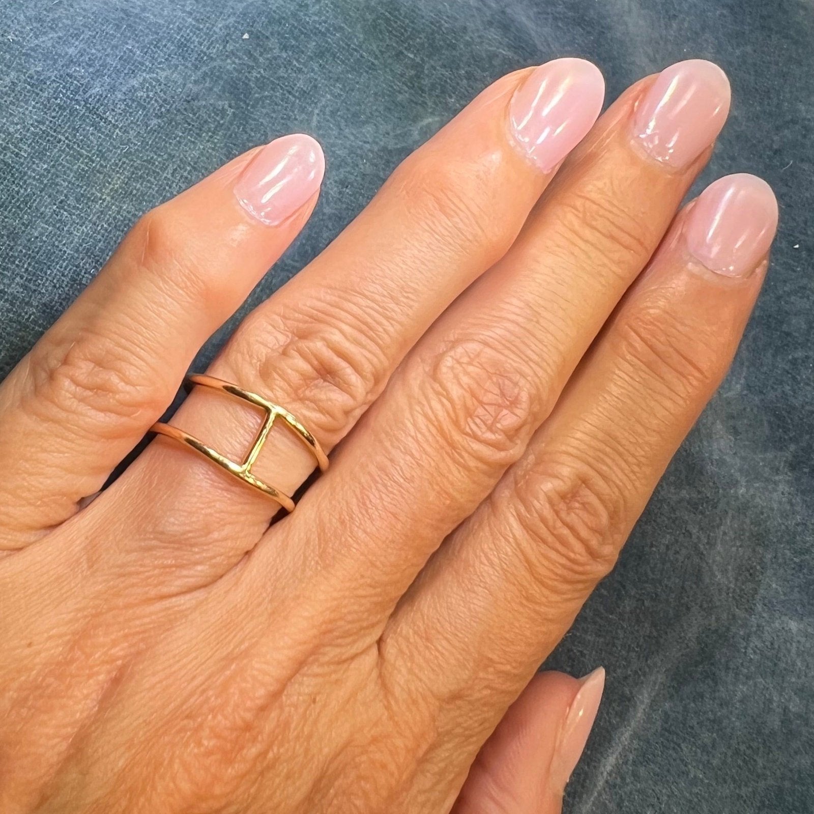 14k Yellow Gold Two Wire Band Ring. Wearable but Imperfect