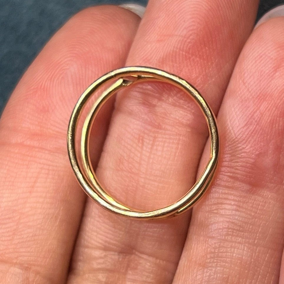 14k Yellow Gold Two Wire Band Ring. Wearable but Imperfect