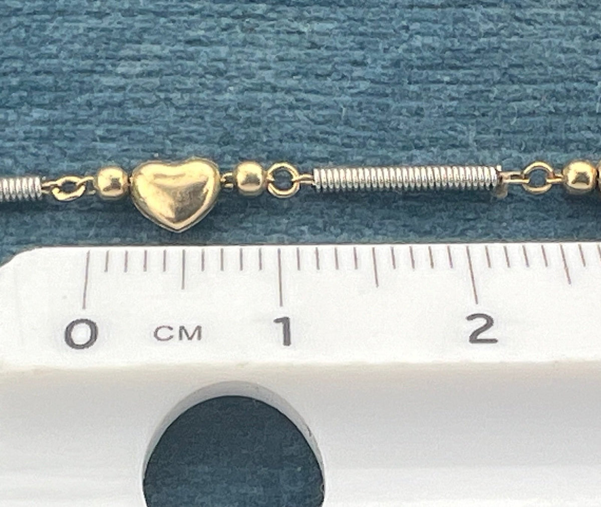 14k Yellow + White Gold Heart Chain Bracelet. Versatile!