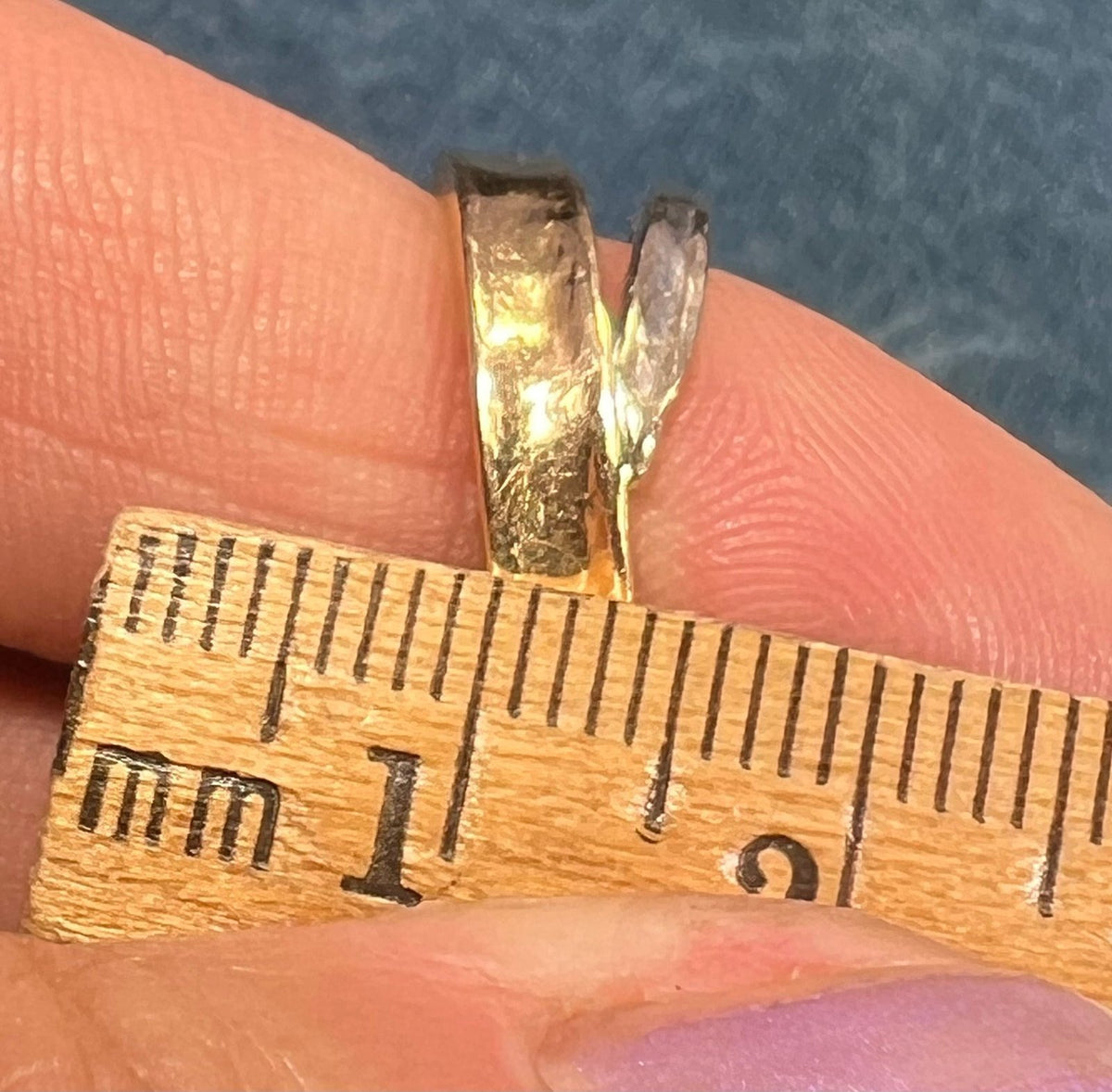 14k Yellow + White Gold Modern Wide Band Ring. Italy Designer