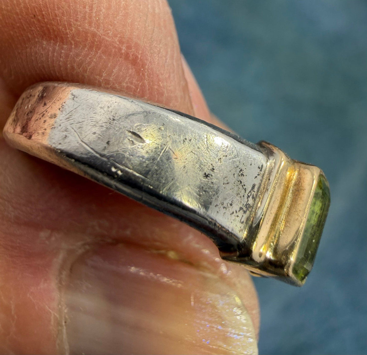 18k Gold & 925 Ring with Emerald Cut Natural Peridot *Video*
