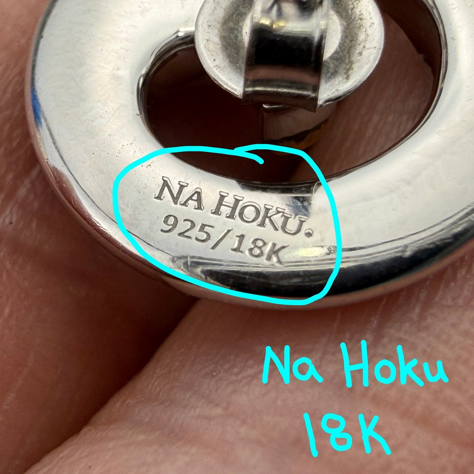 18k Gold + 925 Silver Abalone Shell + Koa Wood Ocean Wave Earrings. Na Hoku $699