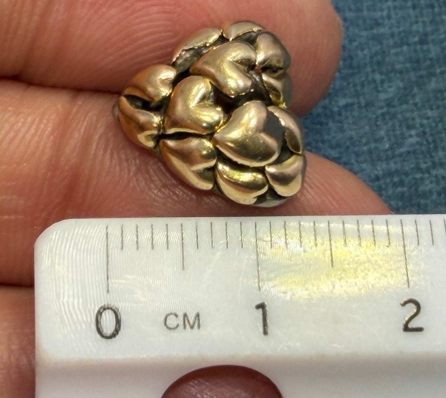18k Gold + 925 Silver Many Hearts Earrings. Designer John Hardy