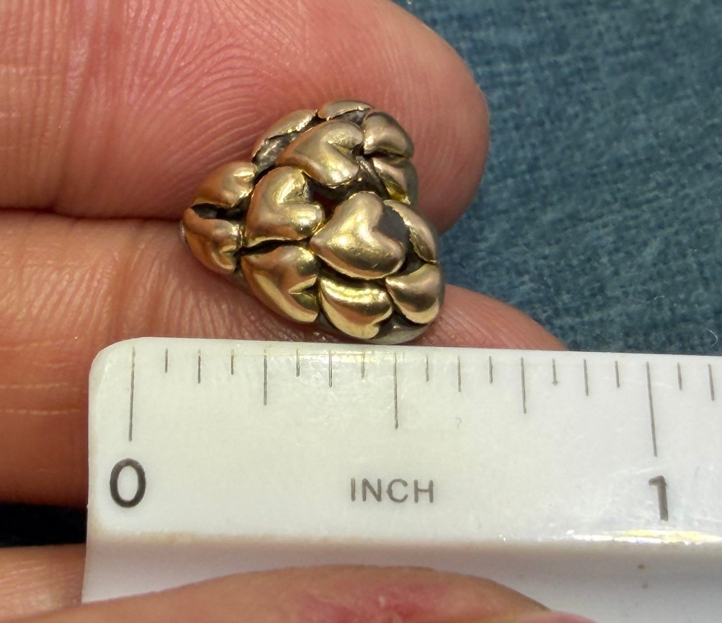 18k Gold + 925 Silver Many Hearts Earrings. Designer John Hardy