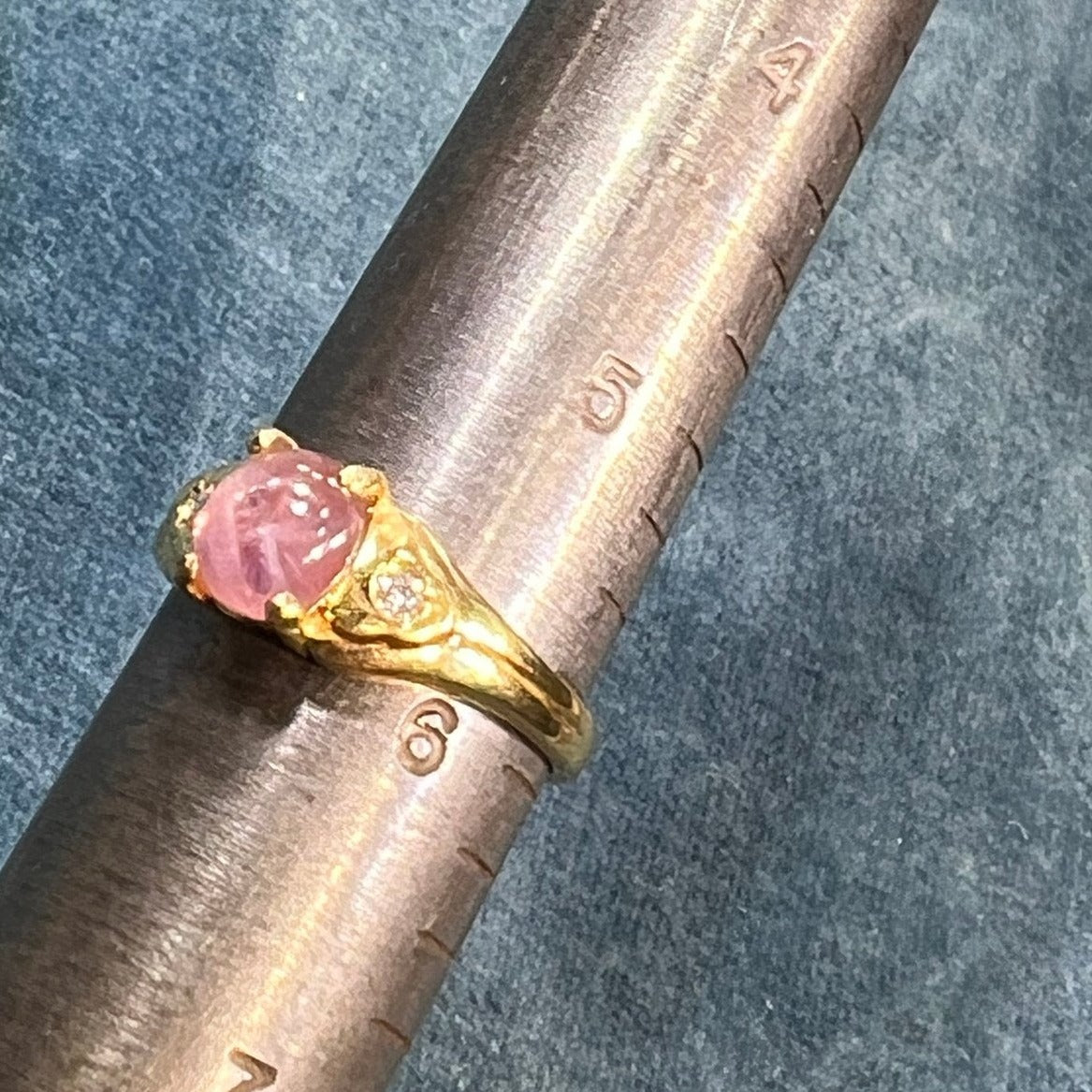 18k Gold Ballerina Pink STAR SAPPHIRE Ring w Diamonds *Video*