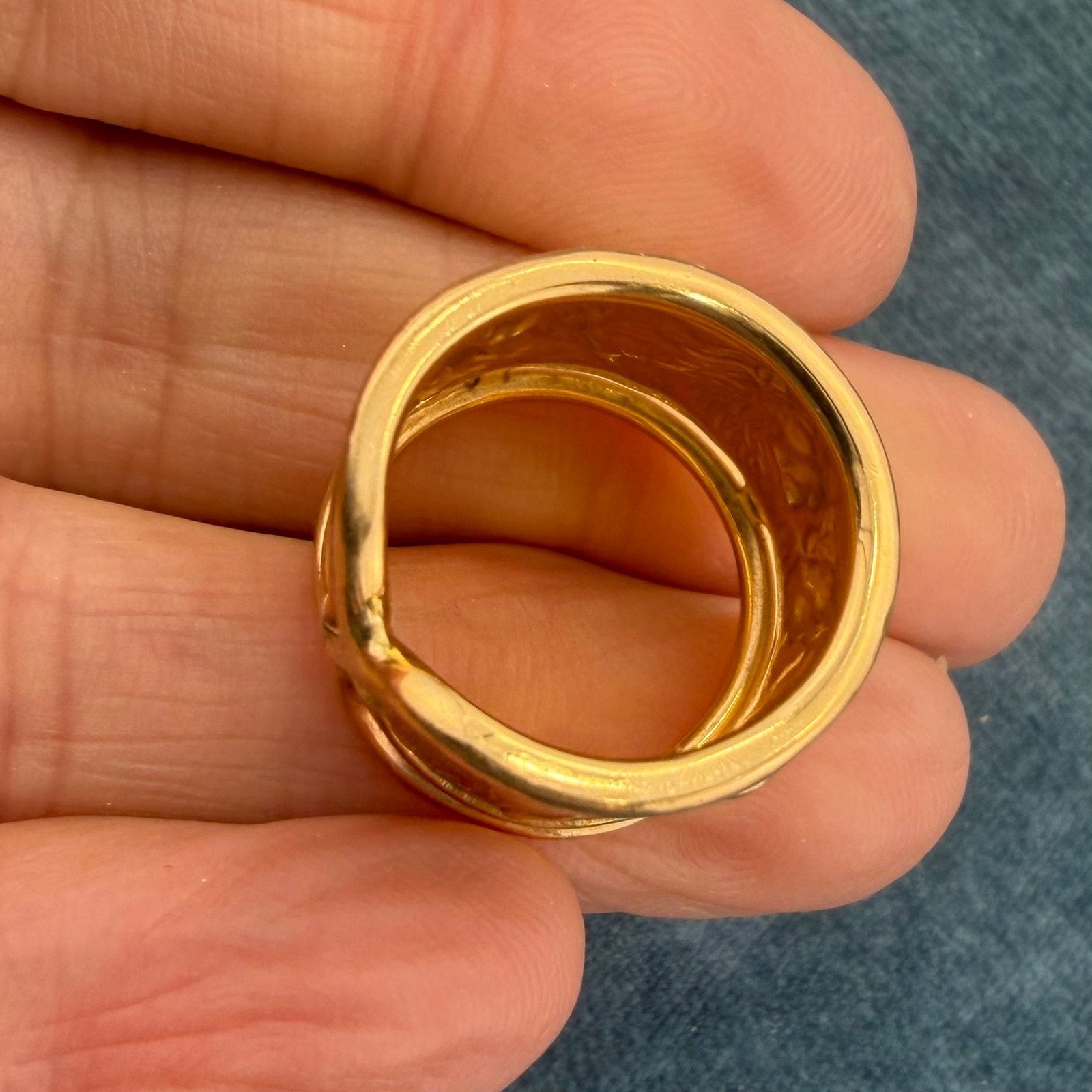 18k Gold Carrera e Carrera LIONS + Cubs Family Ring. Wide 1/2" Cigar Band *Video*
