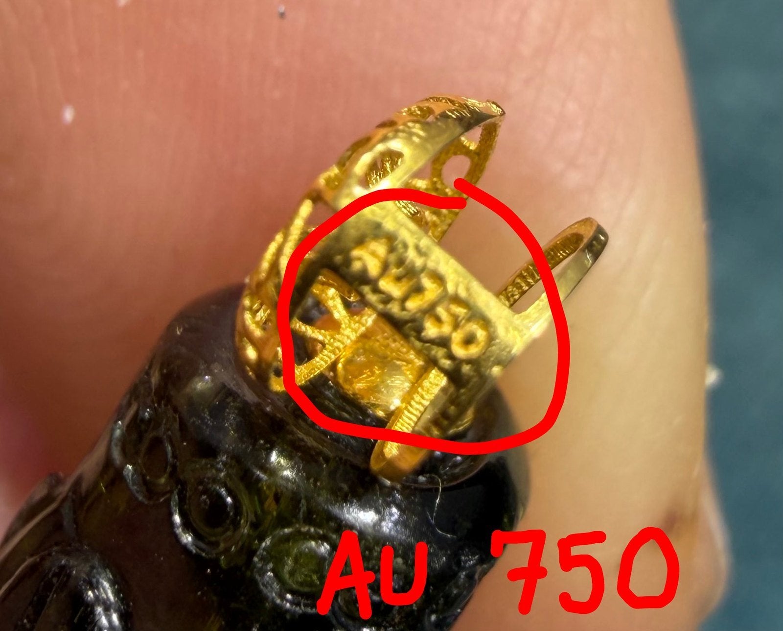 18k Gold Carved Green Tourmaline BAMBOO Pendant. Large 1.5" *Video*