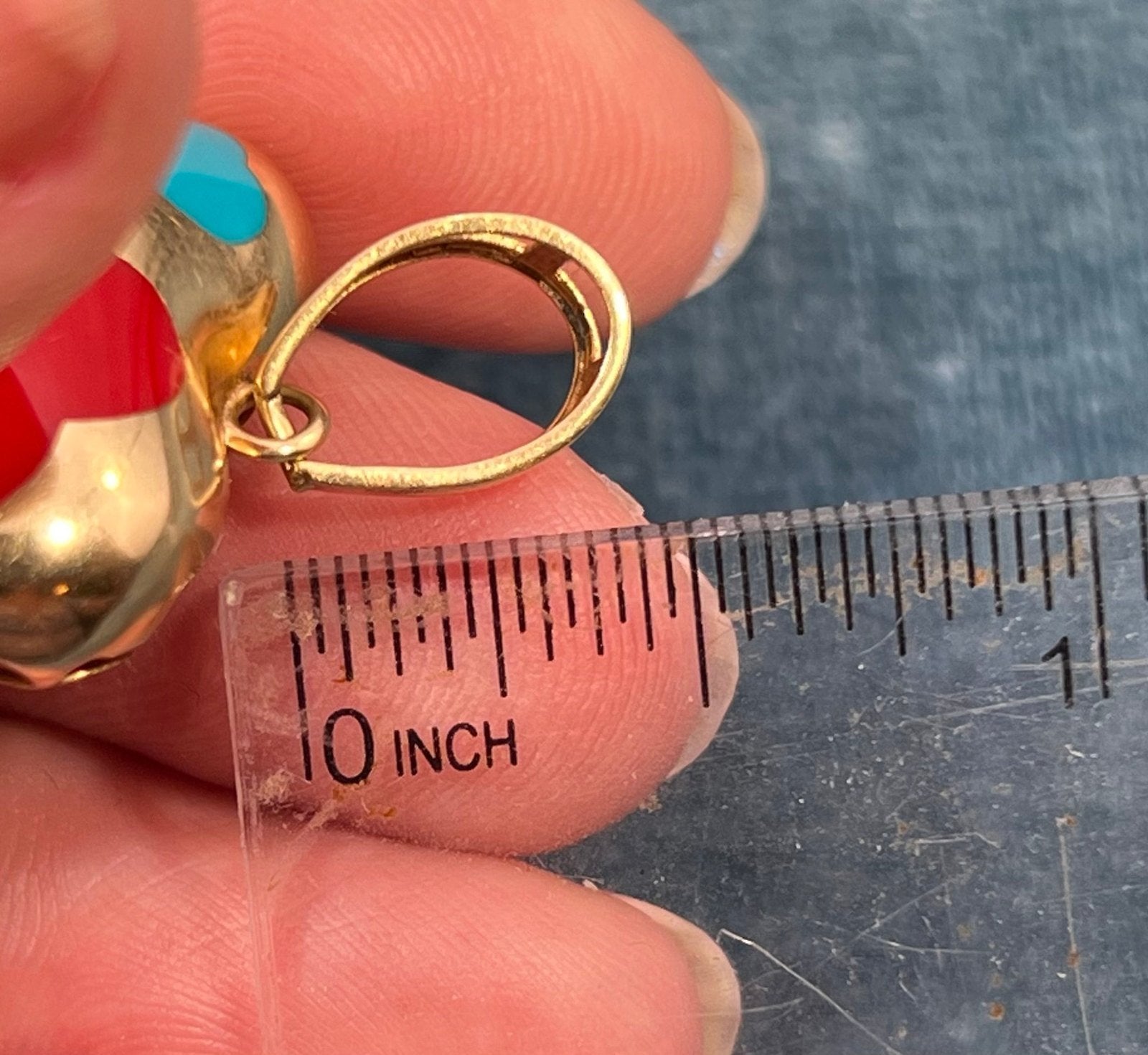 18k Gold Designer Heart Pendant. Reversible Enamel + Cut-Out Hearts