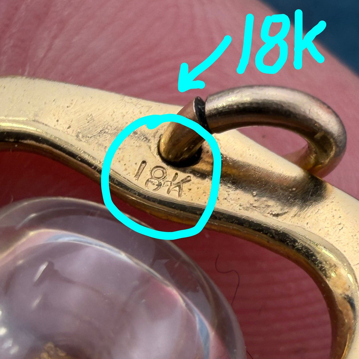 18k Gold Hourglass Timer Pendant w Pear Cut Diamond. 8g 1.2" *Video*