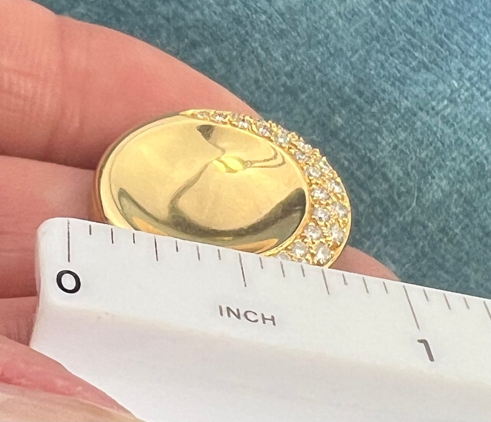 18k Gold MOVADO Diamond Crescent Moon Circle Slide Pendant