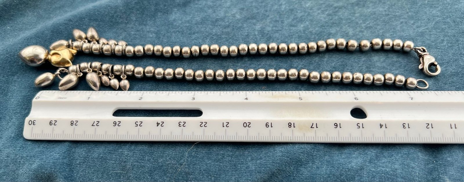 18k Gold Panther Tiger Cat Pendant & 925 Sterling Silver Necklace. 30g