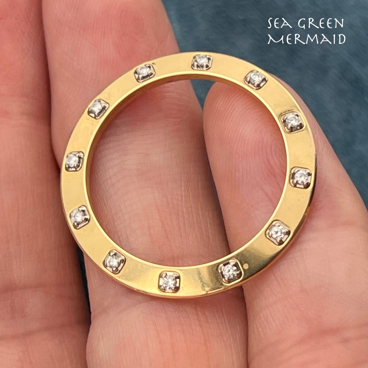 18k Gold ROLEX 20 Diamond Watch Bezel for Pendant. 1" + 5g