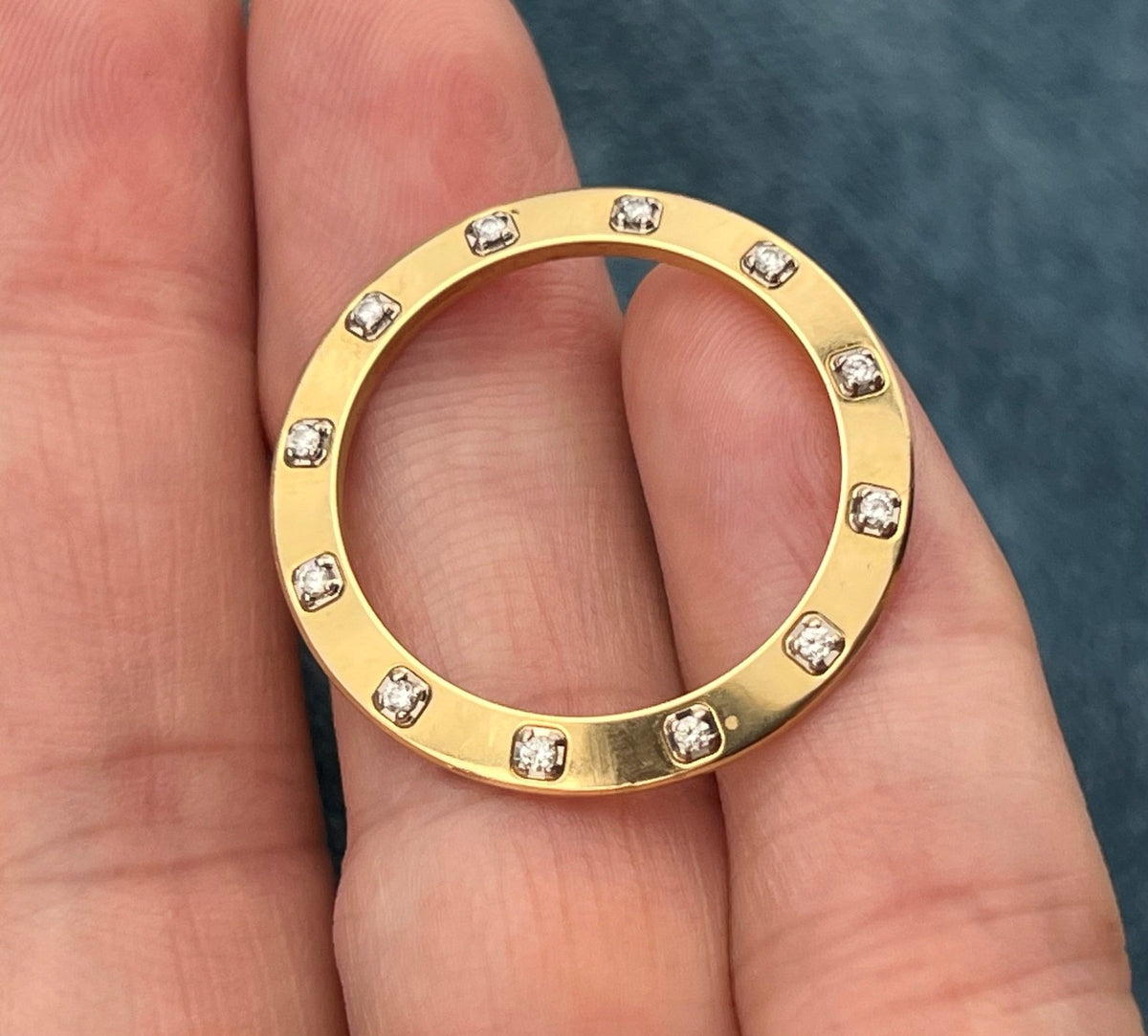 18k Gold ROLEX 20 Diamond Watch Bezel for Pendant. 1" + 5g