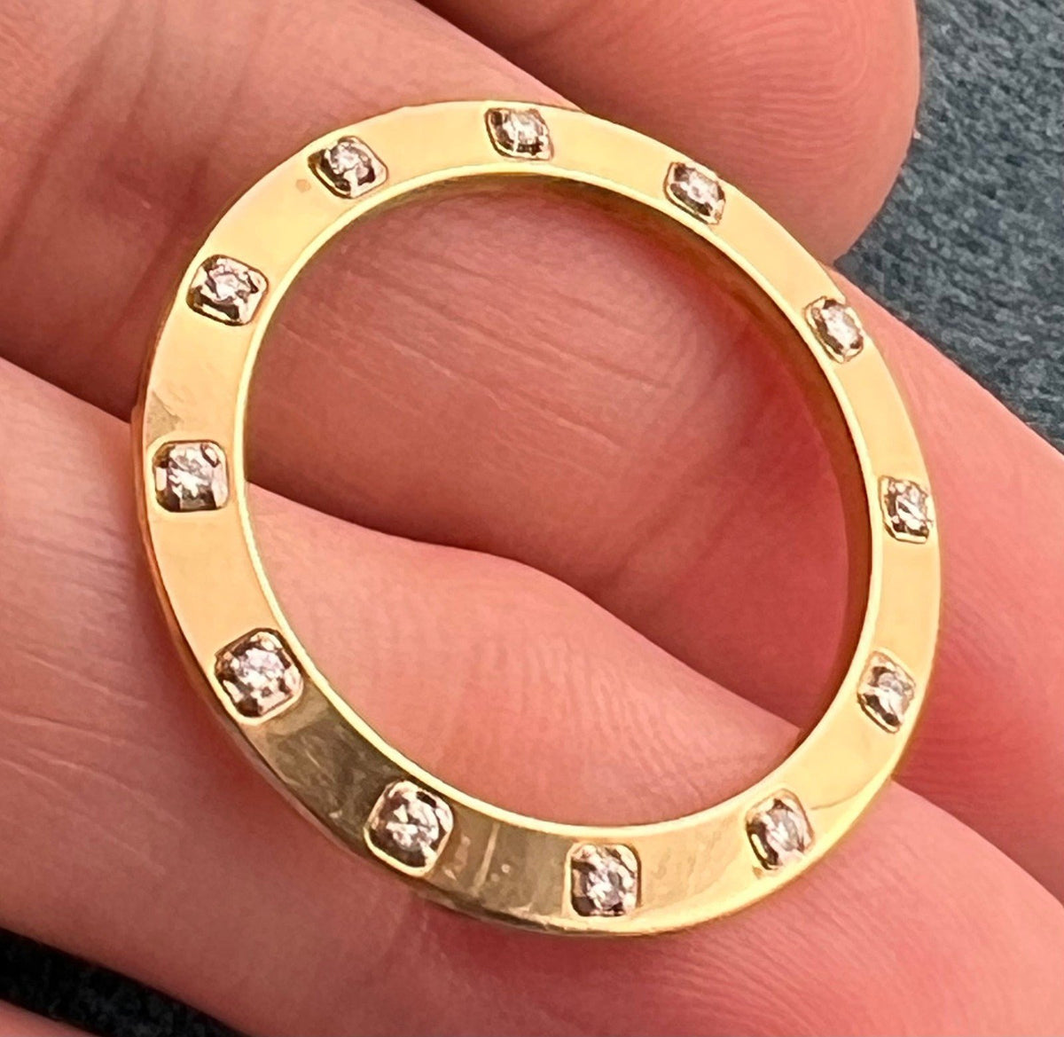18k Gold ROLEX 20 Diamond Watch Bezel for Pendant. 1" + 5g