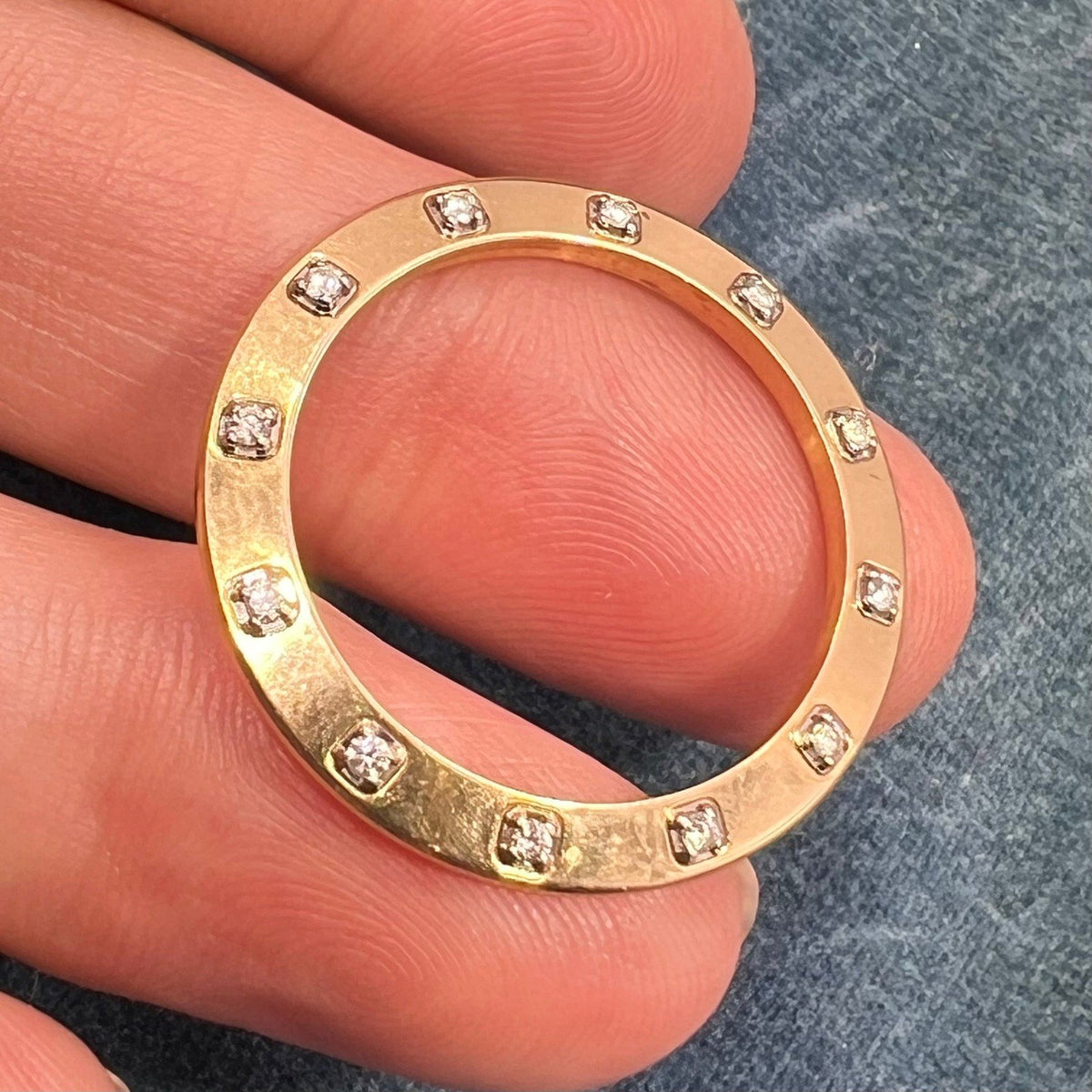 18k Gold ROLEX 20 Diamond Watch Bezel for Pendant. 1" + 5g