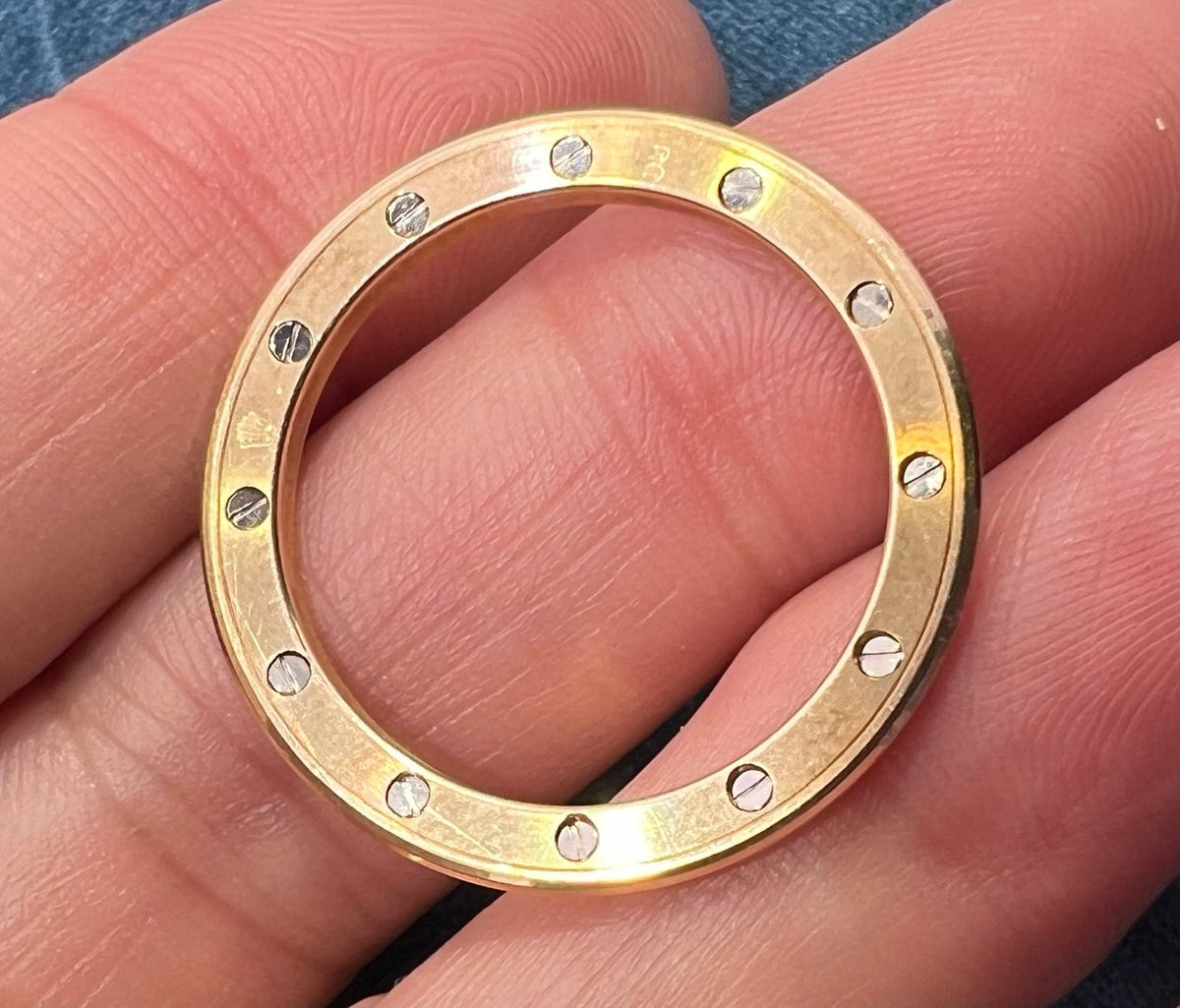 18k Gold ROLEX 20 Diamond Watch Bezel for Pendant. 1" + 5g