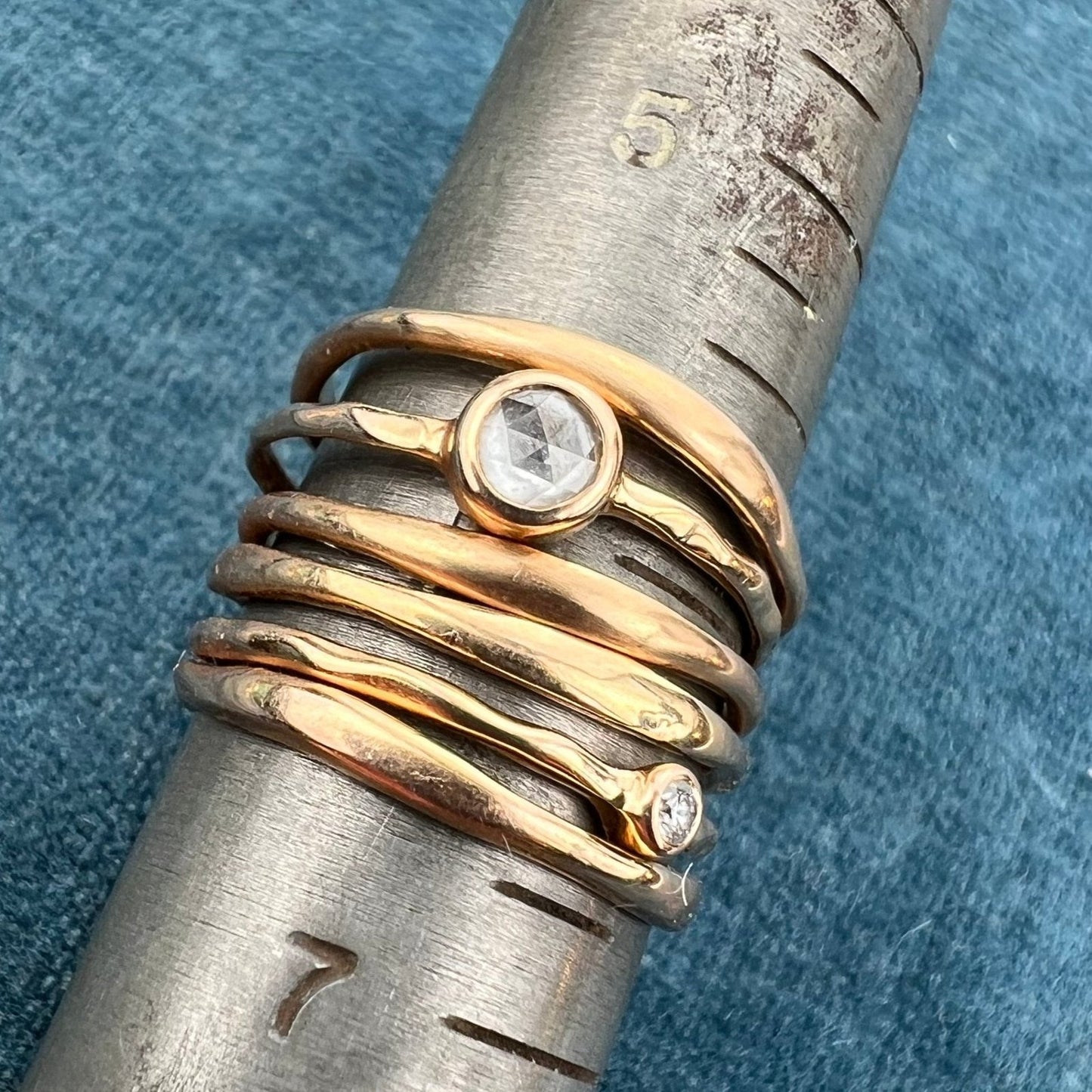 18k Rose Gold Ippolita "Movie Star" Stacked Diamond Ring *Video*