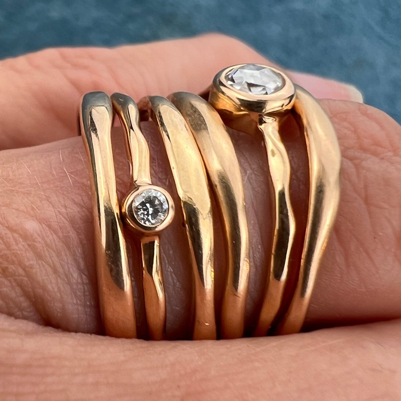 18k Rose Gold Ippolita "Movie Star" Stacked Diamond Ring *Video*