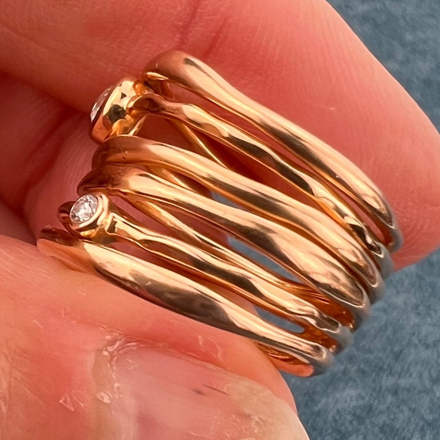 18k Rose Gold Ippolita "Movie Star" Stacked Diamond Ring *Video*