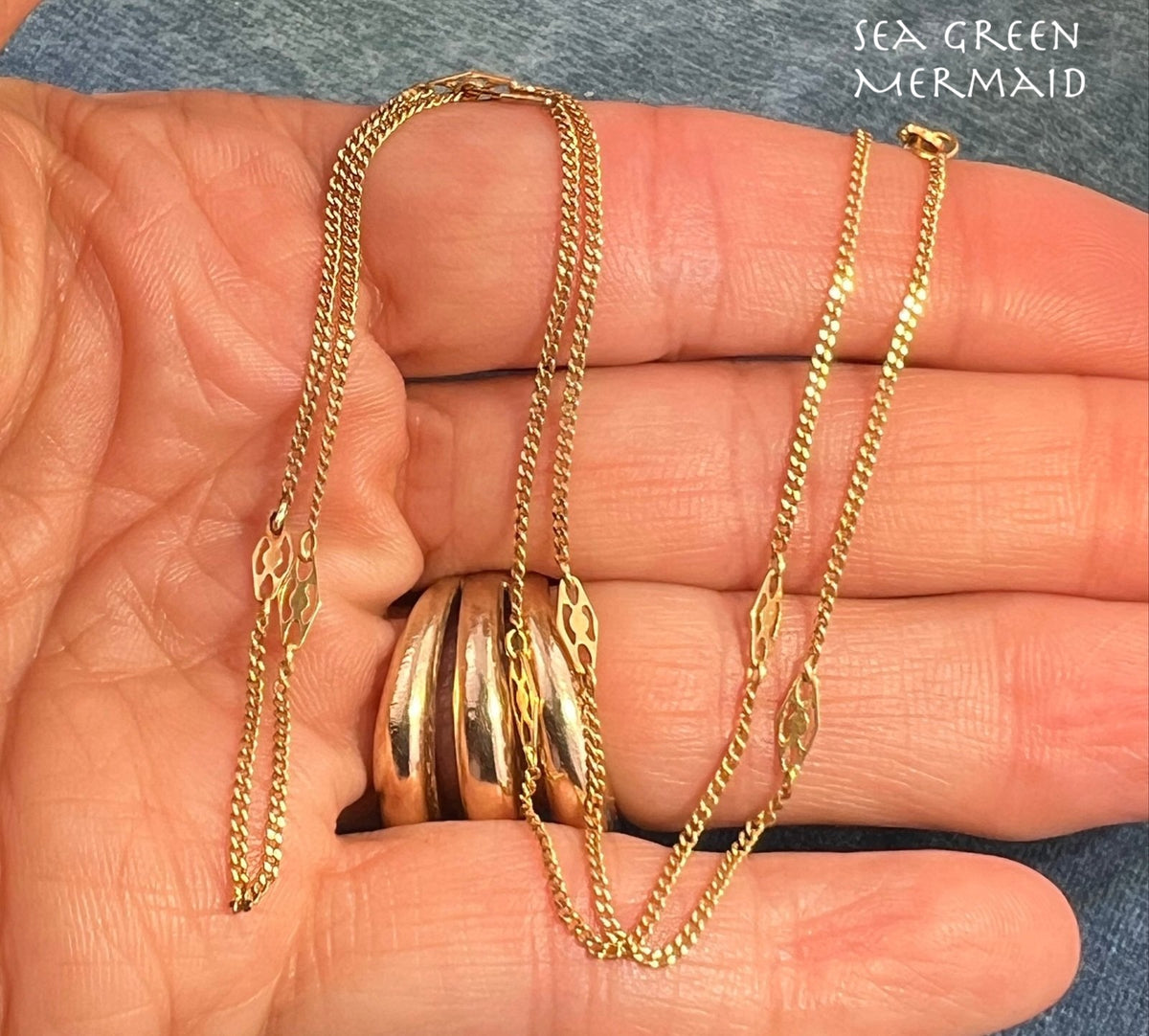 18k Yellow Gold Antique Fancy Diamond Links Chain. 2.5g - H