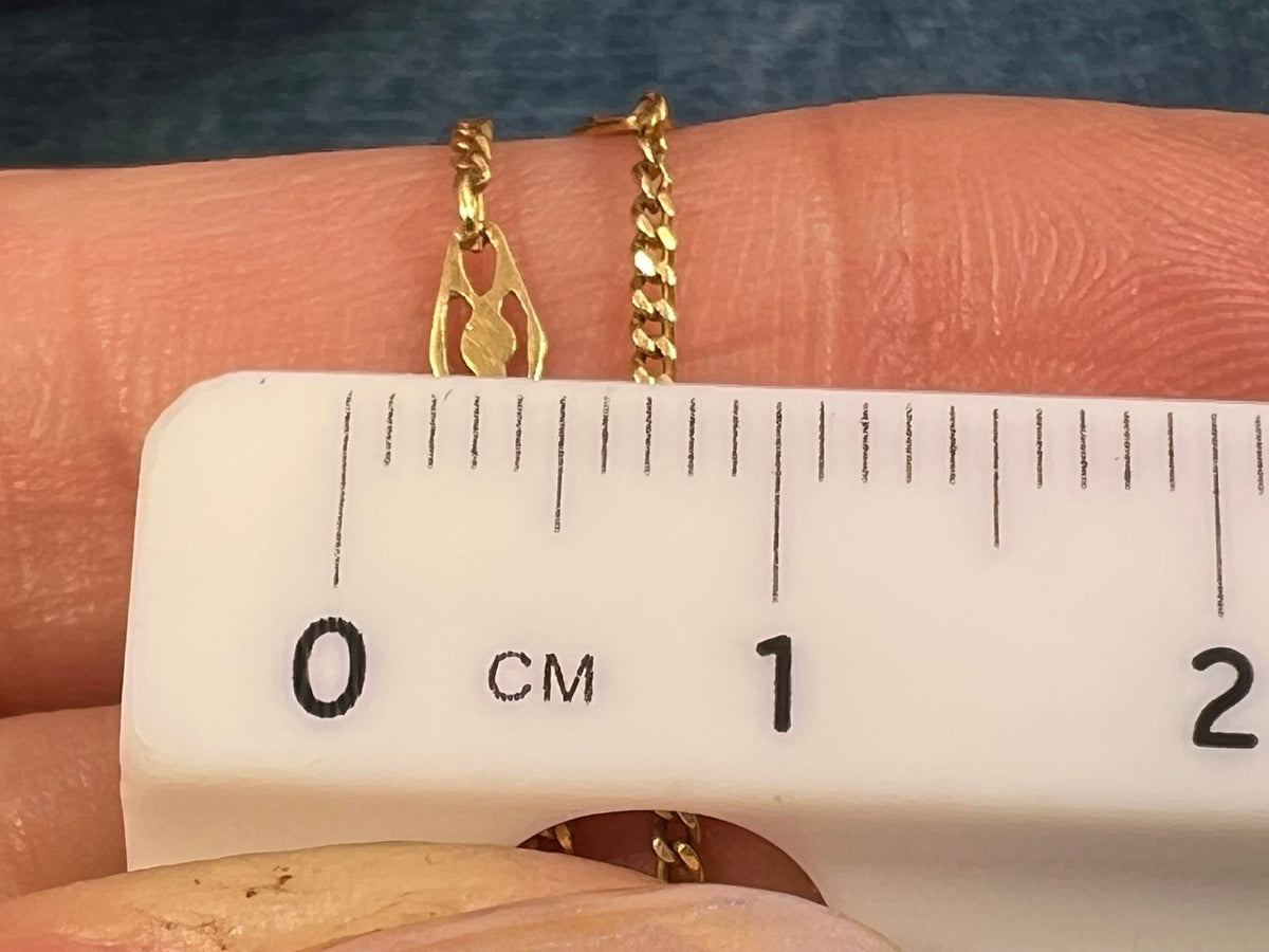 18k Yellow Gold Antique Fancy Diamond Links Chain. 2.5g - H