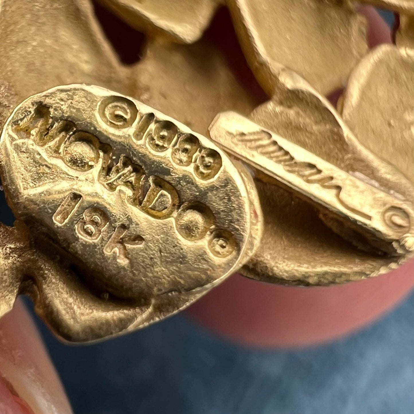 18k Yellow Gold MOVADO "Full Heart" Pendant. Large 1" + 7g