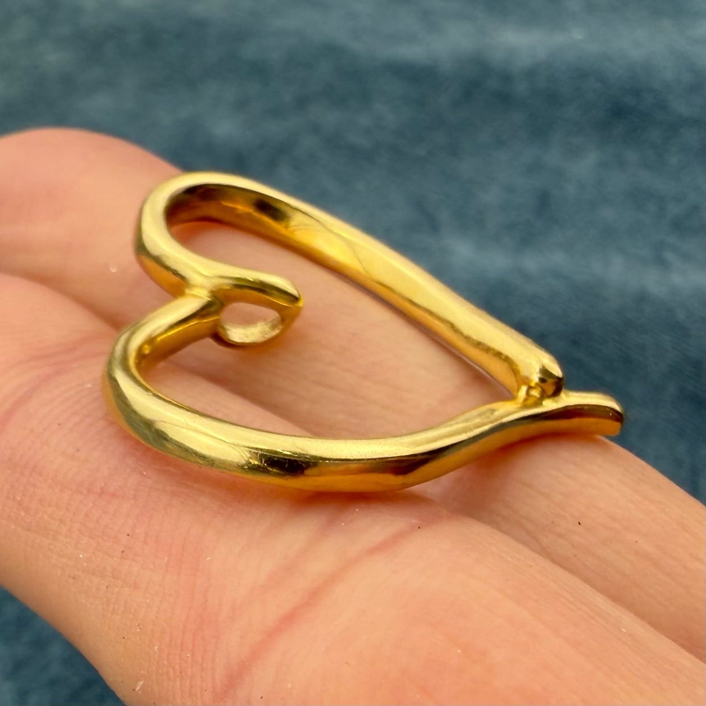 18k Yellow Gold PALOMA PICASSO Modern Heart Slide Pendant. 1" Large