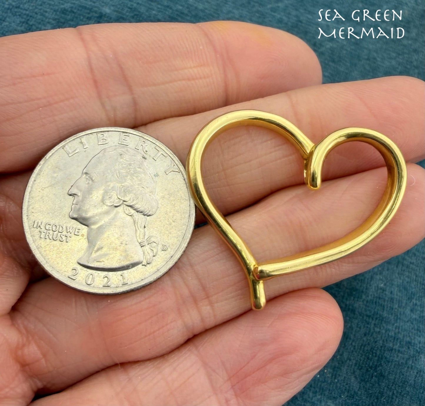 18k Yellow Gold PALOMA PICASSO Modern Heart Slide Pendant. 1" Large