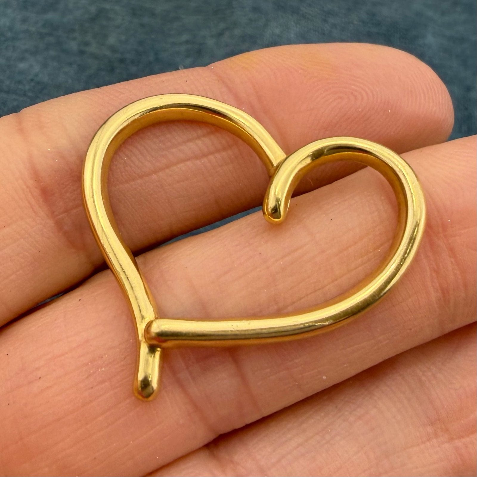 18k Yellow Gold PALOMA PICASSO Modern Heart Slide Pendant. 1" Large