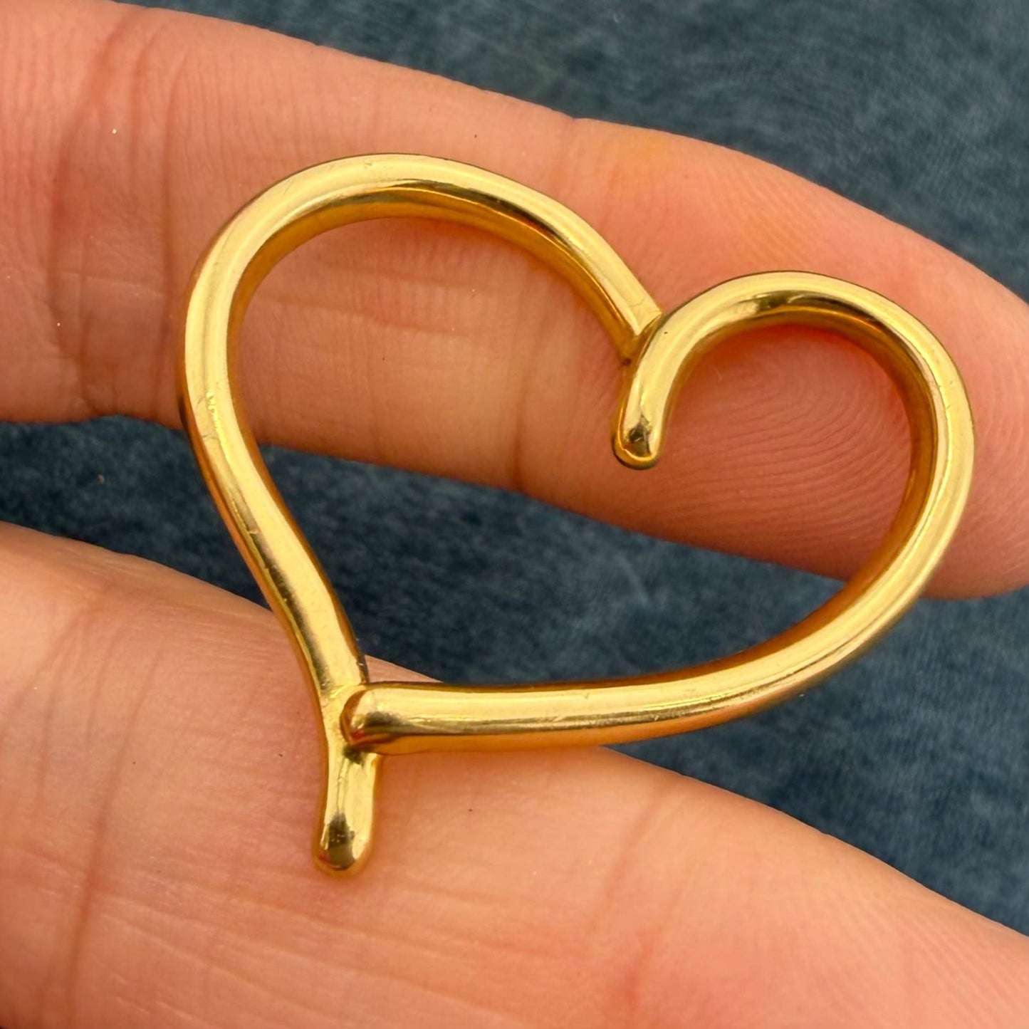 18k Yellow Gold PALOMA PICASSO Modern Heart Slide Pendant. 1" Large