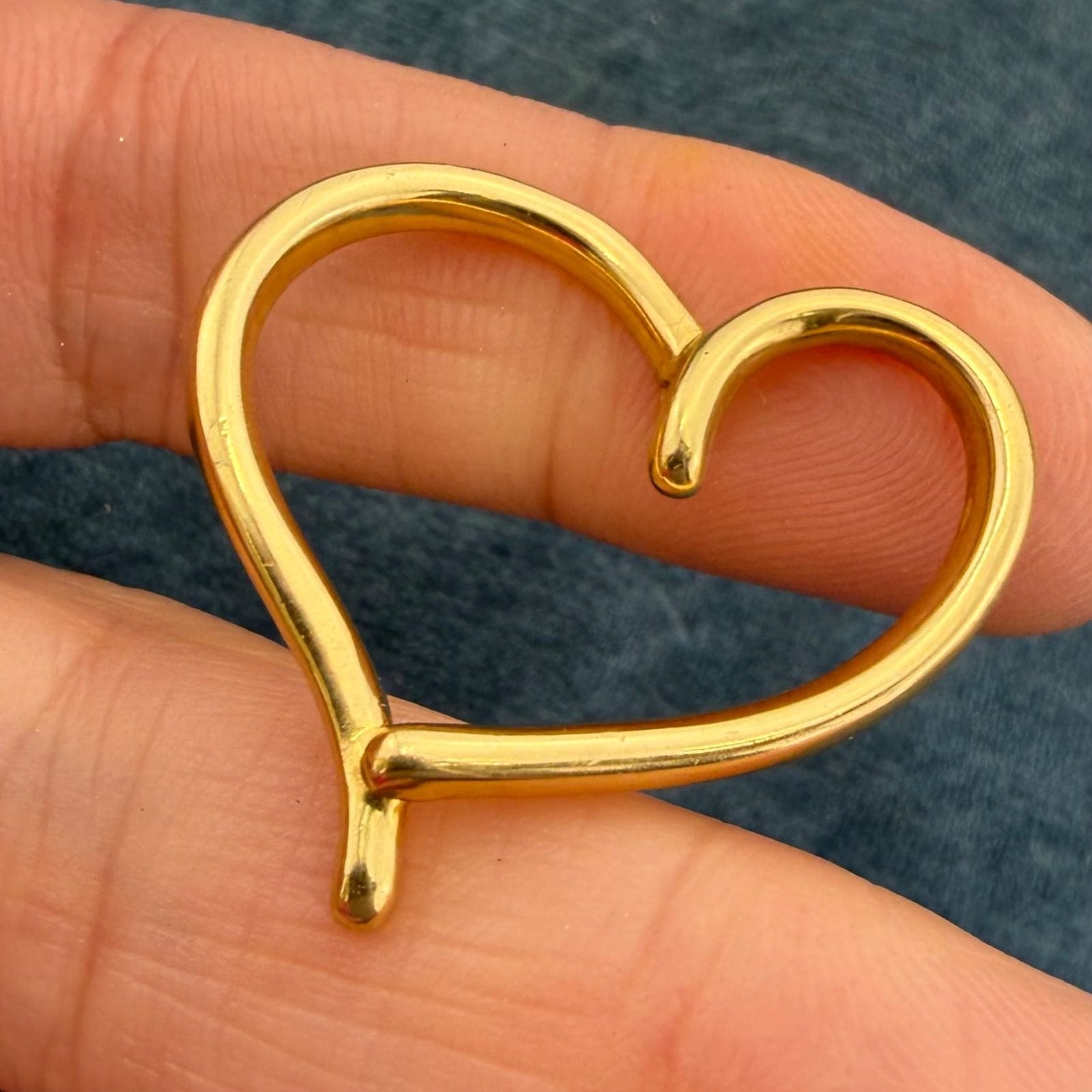 18k Yellow Gold PALOMA PICASSO Modern Heart Slide Pendant. 1" Large