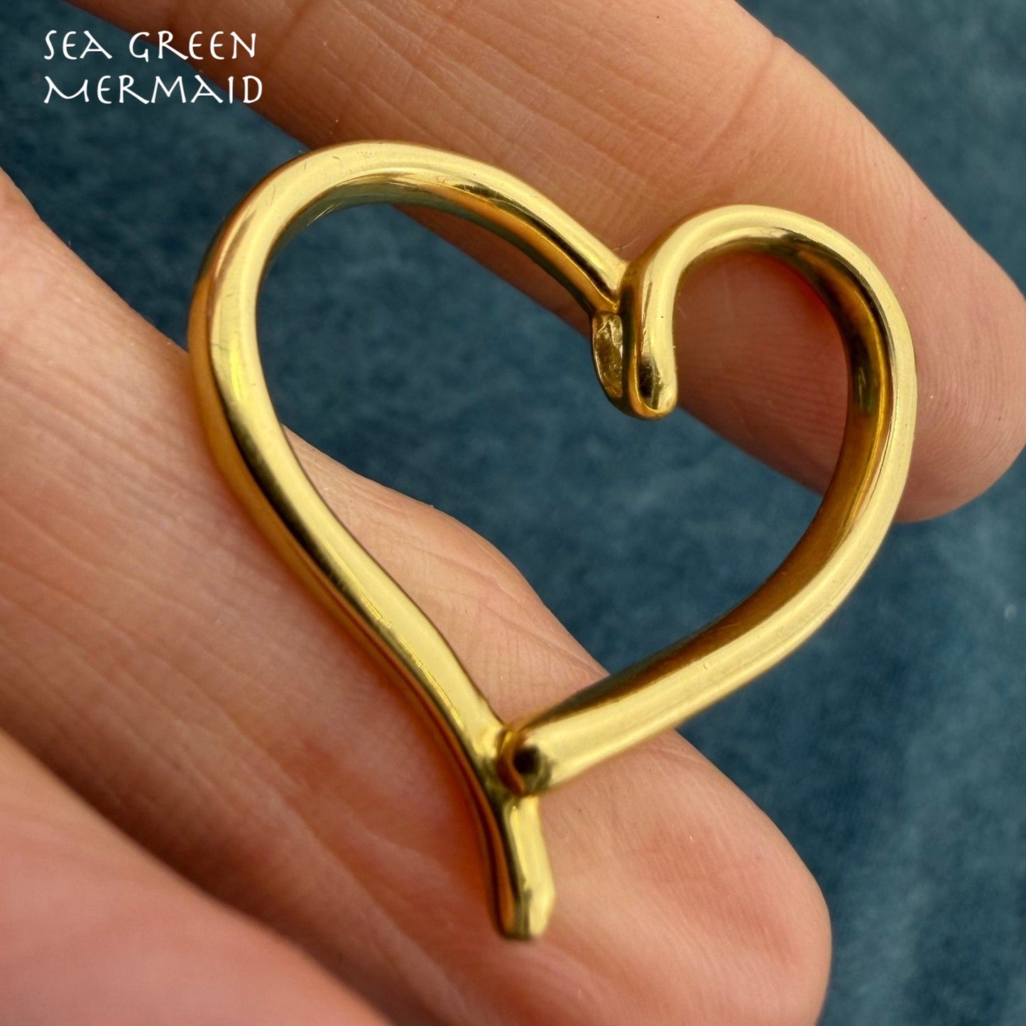 18k Yellow Gold PALOMA PICASSO Modern Heart Slide Pendant. 1" Large