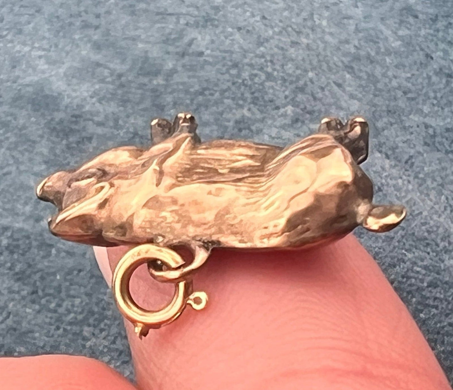 9 - 10k Yellow Gold Antique Pig or Piglet Charm Pendant