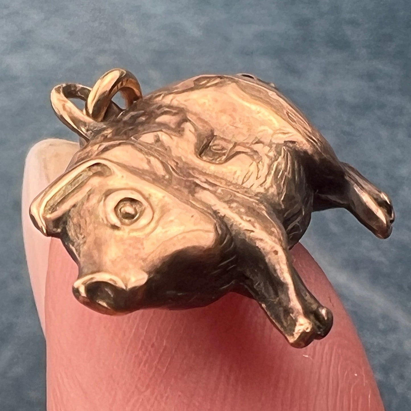 9 - 10k Yellow Gold Antique Pig or Piglet Charm Pendant