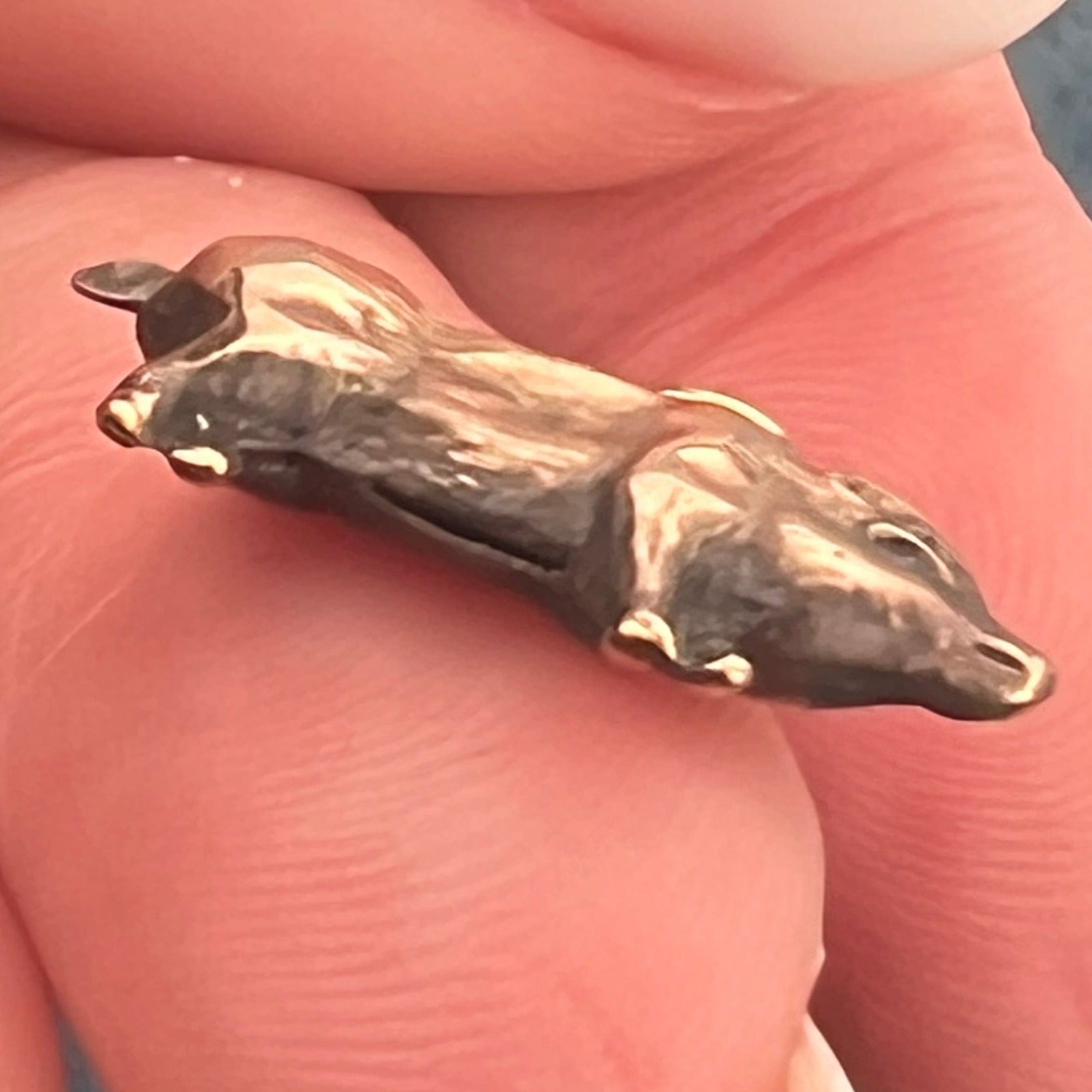 9 - 10k Yellow Gold Antique Pig or Piglet Charm Pendant