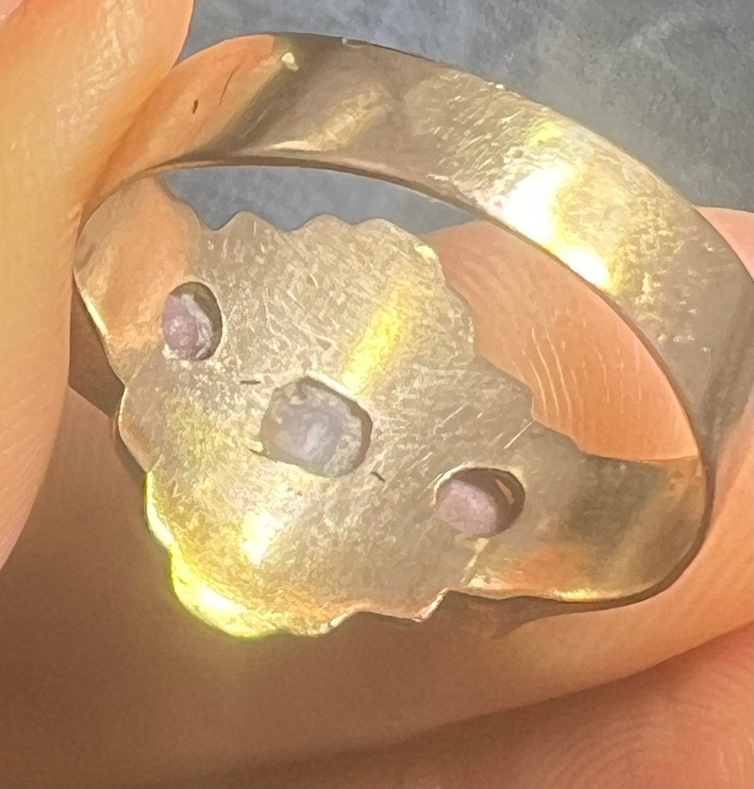 9k 10k Gold Pink + Lavender Star Sapphire Art Deco Ring *Video*