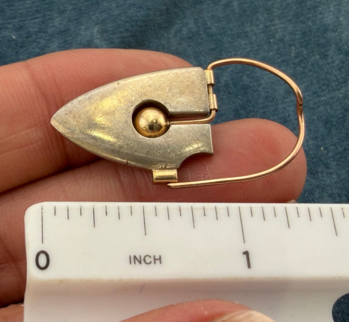 9k - 10k Yellow Gold + Silver MCM Modernist Steampunk Earrings. 11g + 1.4" *Video*