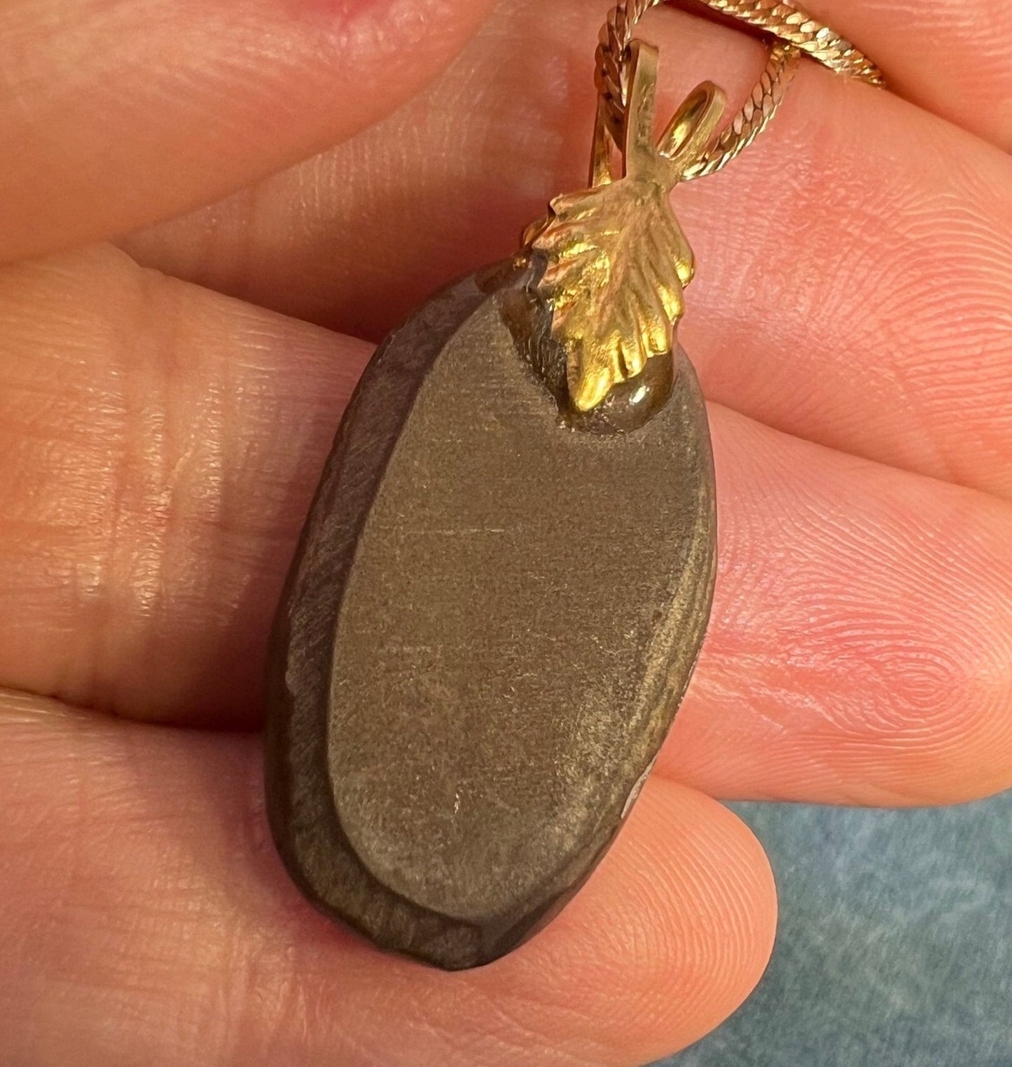 Ammolite Fossil in Boulder Pendant. 1.3" Free Chain *VIDEO*