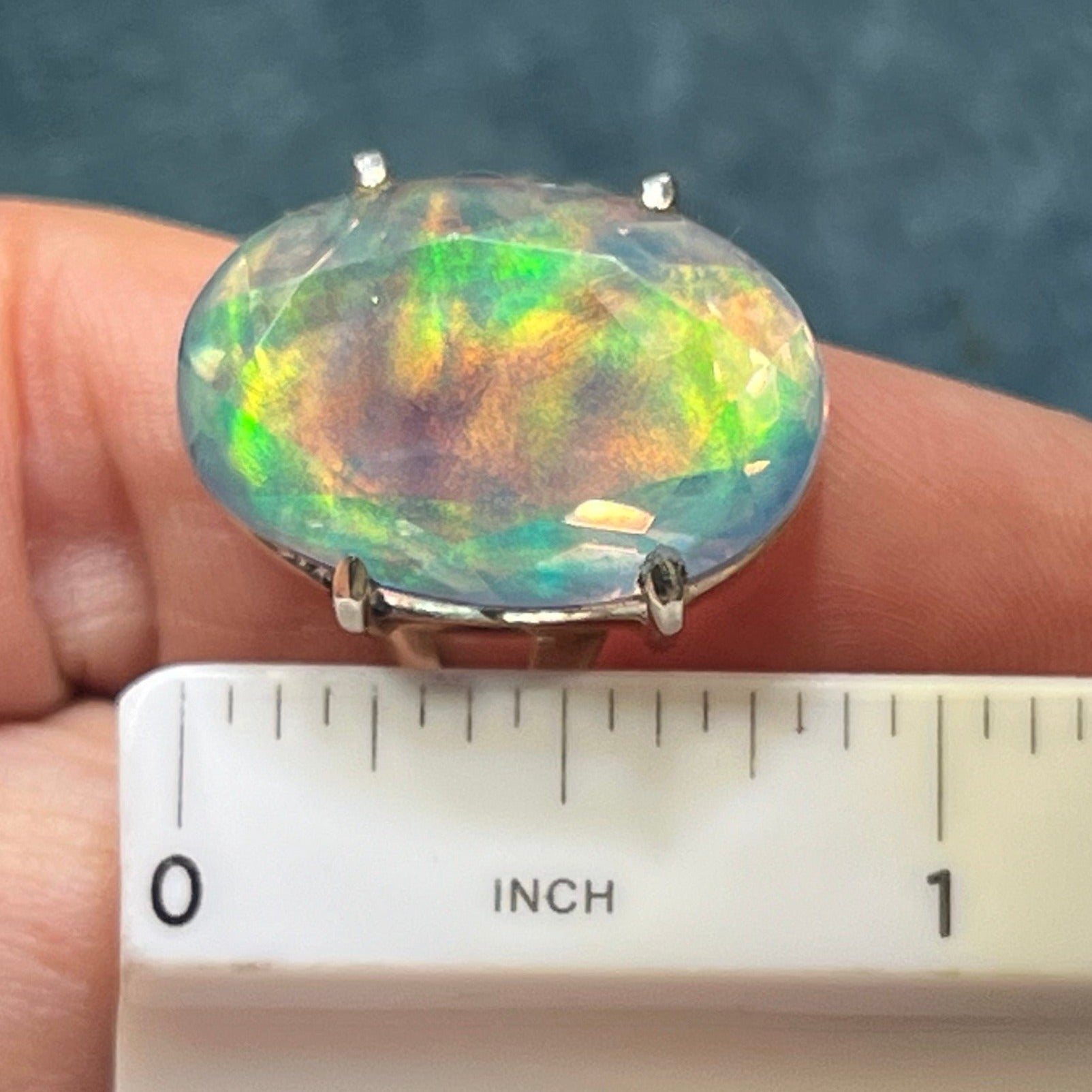 Artisan Faux Jelly Opal Ring in Sterling Silver. 0.9" + 9g **Video**