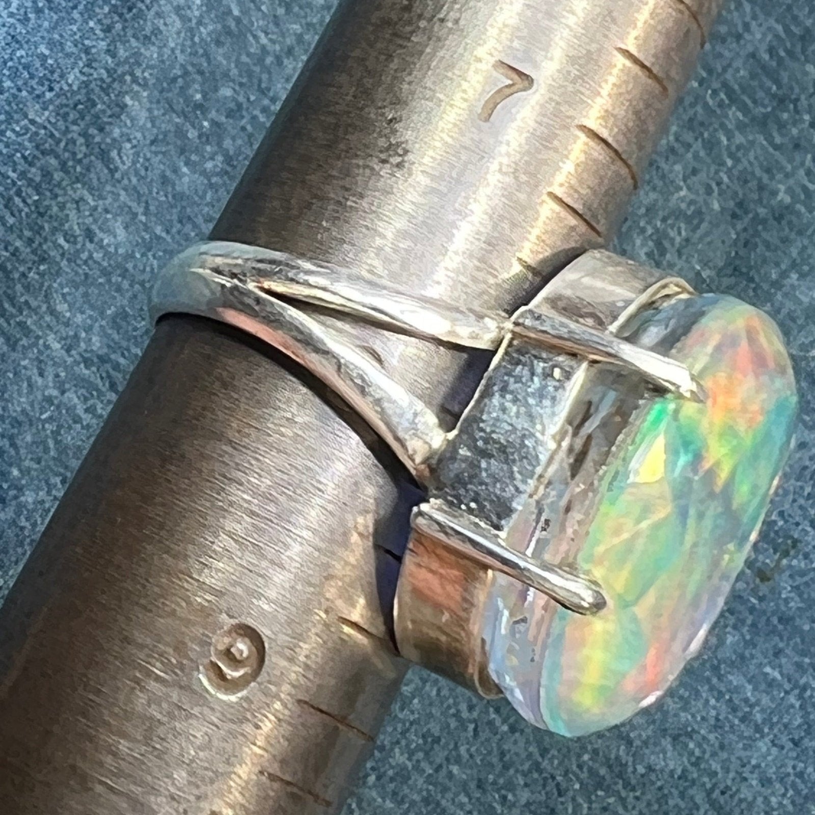 Artisan Faux Jelly Opal Ring in Sterling Silver. 0.9" + 9g **Video**